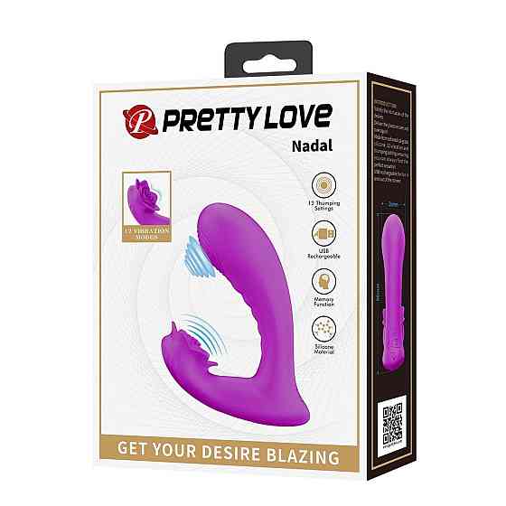 Вібромасажер PRETTY LOVE NADAL, 12 vibration functions 12 thumping functions memory function Sex Aura Київ