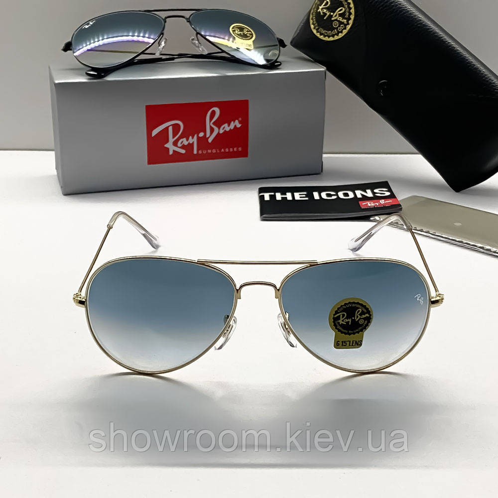 Жіночі сонцезахисні окуляри RAY BAN 3025 aviator gold gradient (2901) Київ - фото 2