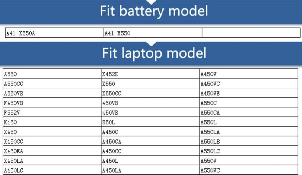 Аккумулятор для ноутбука A41-X550A для Asus X450V A450A450C R510 R510C R510CA X550 A550C X550A X550B X550D F450J F450JF F450L Киев - изображение 5