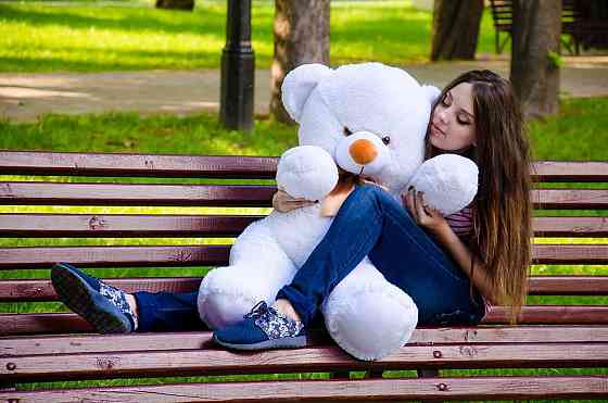 Плюшевий ведмедик М'яка іграшка Томии 100 см Білий Тернопіль