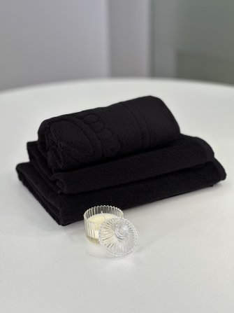 Комплект махровых полотенец + коврик для ног Ideal Textile Чорний Черновцы - изображение 4