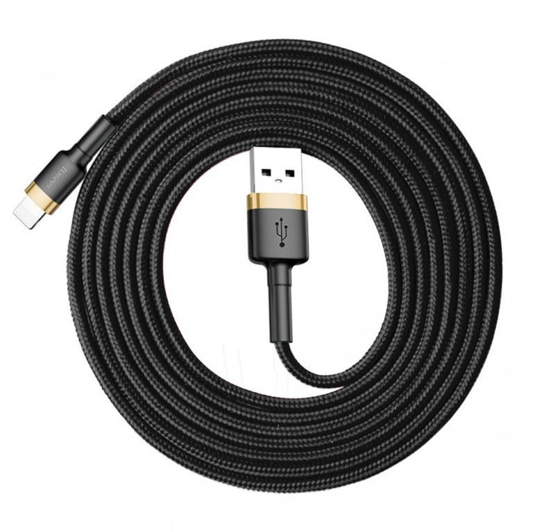 Кабель Baseus Cafule Cable USB For iP 2A 3m Gold+Black Одесса - изображение 2