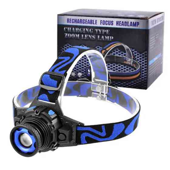 Потужний ліхтар налобний W001-XPE, Li-Ion Акум, Zoom, ЗУ 220V/12V, Box Бровари