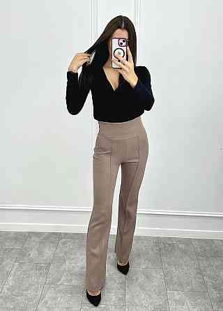 Довгі брюки з високою талією "Salvia" оптом | Норма і батал 44, Мокко Київ