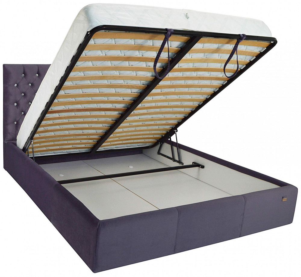 Кровать Двуспальная Cambridge VIP 160 х 200 см Missoni 022 С1 С дополнительной металлической цельносварной рамой Фиолетовый Днепр - изображение 8