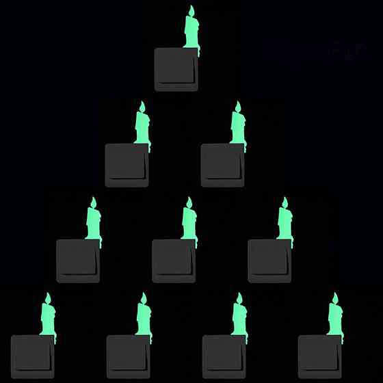 Фосфорная наклейка Свеча 13 на 4 см салатовый Киев