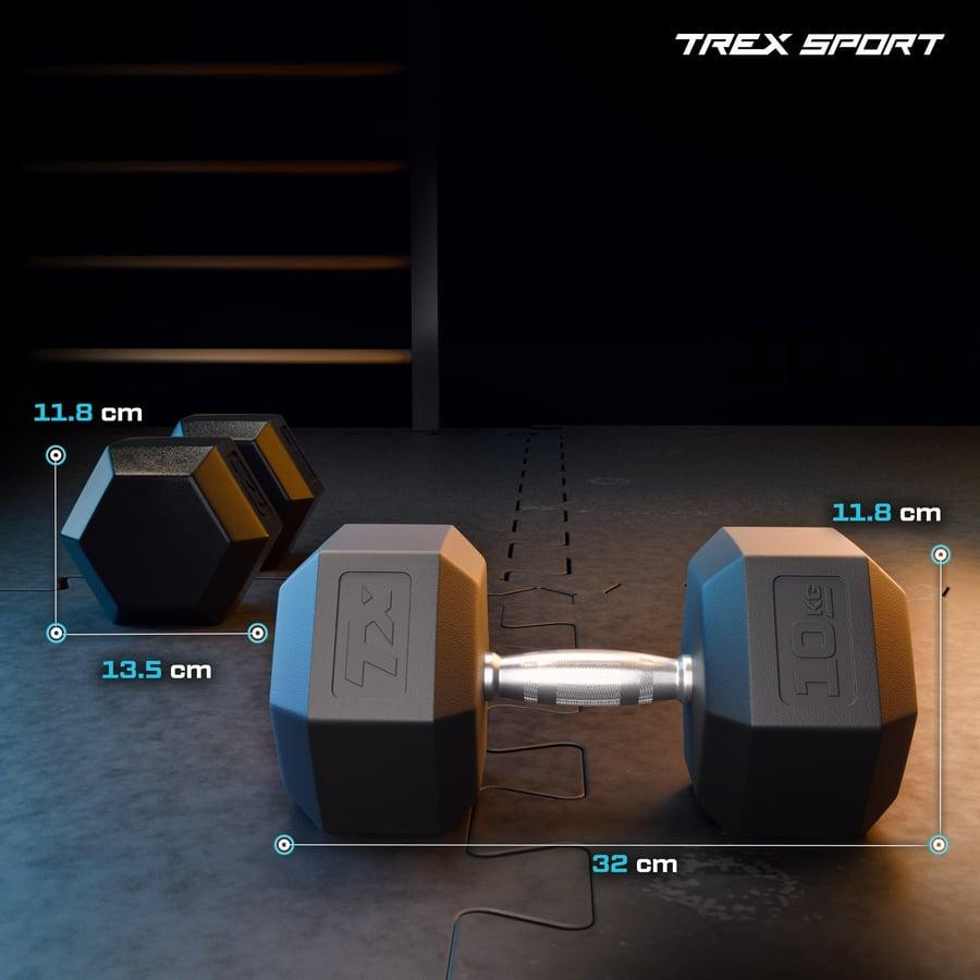 Гантеля шестигранна прогумована TX-100RD Trex Sport 10кг Киев - изображение 2