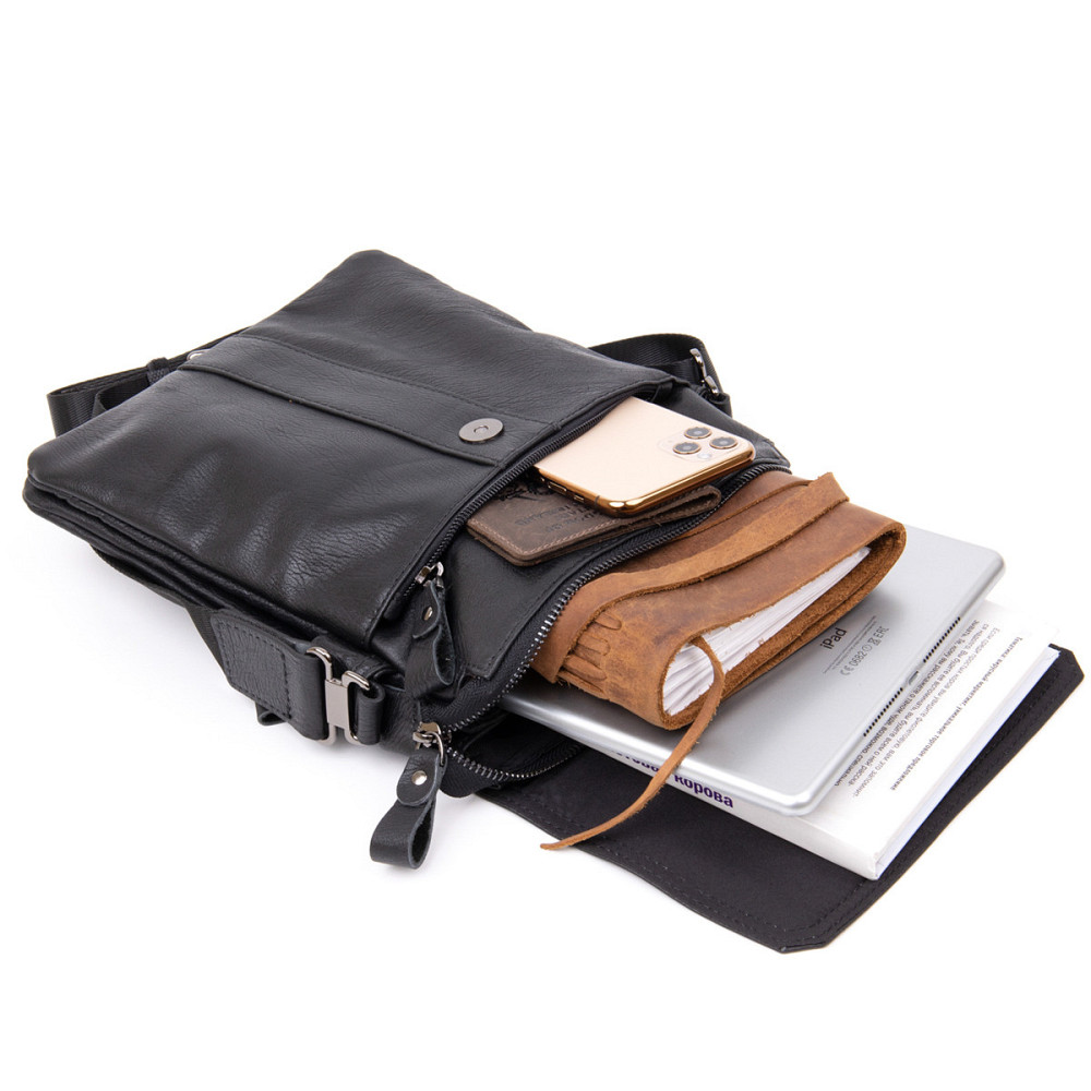 Сумка мужская почтальонка Vintage 20442 Черная Киев - изображение 4