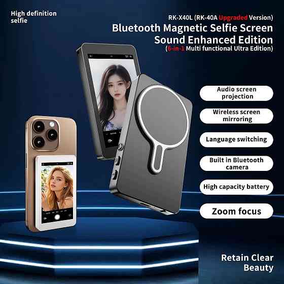 Додатковий екран Magnetic selfie screen RK-X40L камери смартфона White Київ