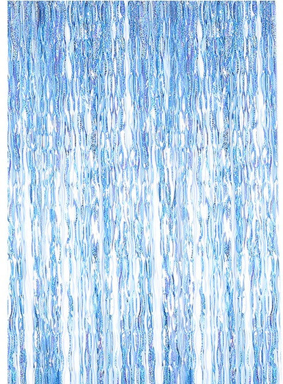 Дощик для фотозони хвилястий з голограмою 2 м на 1 м блакитний Київ - фото 4