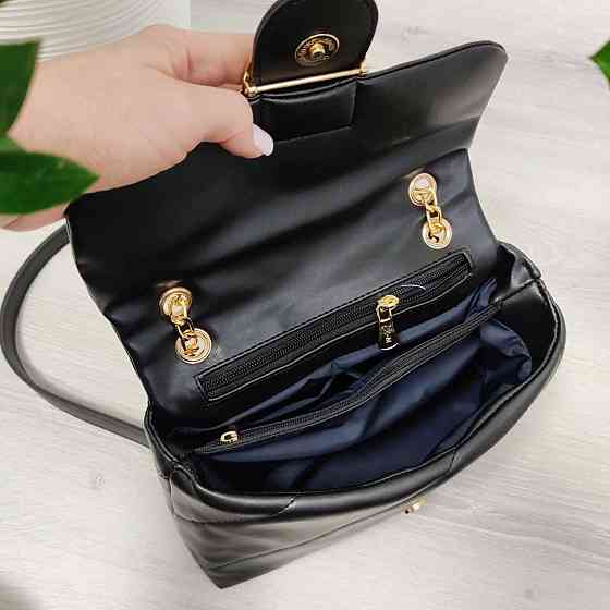 Брендовая женская сумка. Женская черная сумка маленькая через плечо. 873 Киев