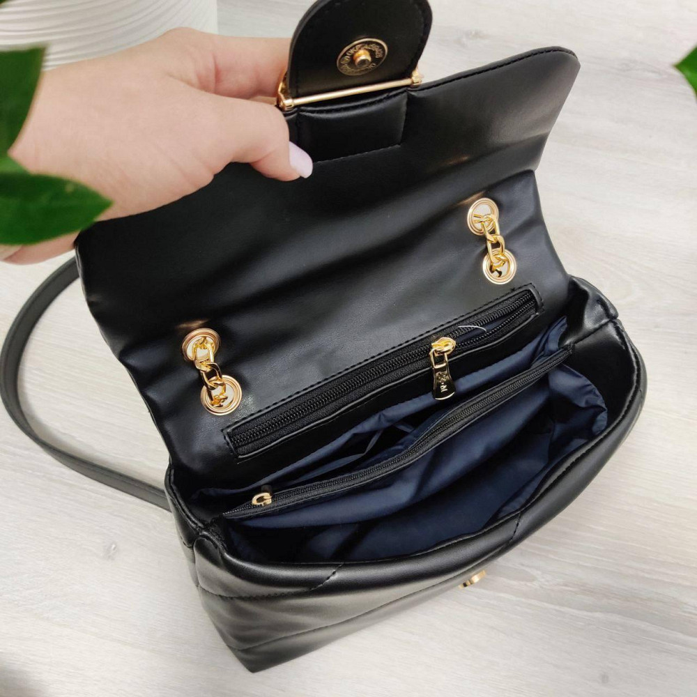 Брендова жіноча сумка. Жіноча чорна сумка маленька через плече. 873 Київ - фото 6