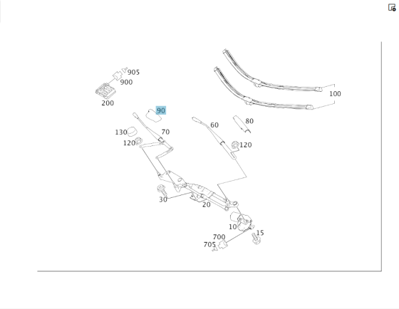 Mercedes-Benz  A1648240049 Накладка - ковпачок правого повідця двірника GL X164 ML W164 ML/GLE W166 GL/GLS X166 Одеса