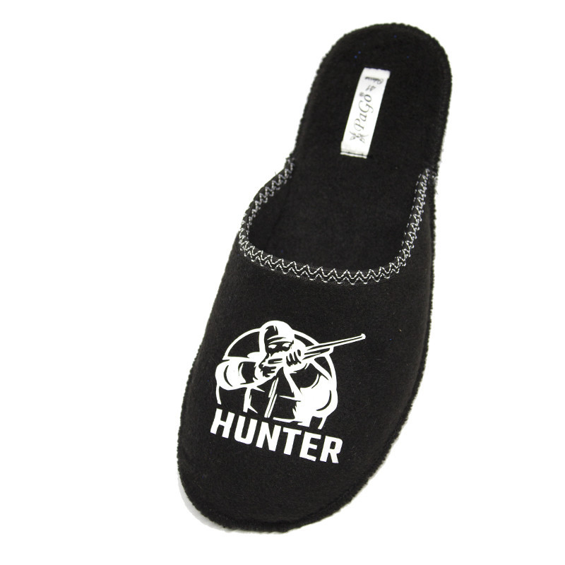 Тапочки чоловічі кімнатні паркетні, для ламінату Повсть PaGo "Мисливець" чорні Одеса - фото 3