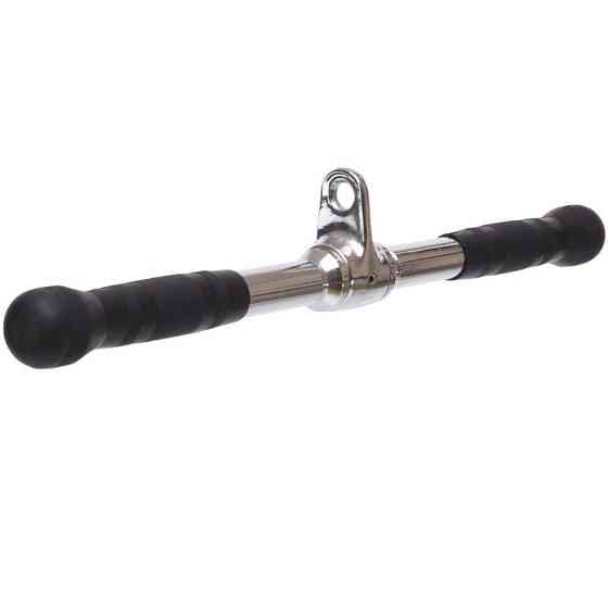 Рукоятка для тяги на трицепс и бицепс прямая обрезиненная 56 см HIGHQ-8083 хром Киев