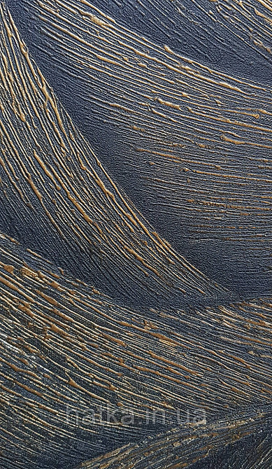 Шпалери вінілові на флізеліні Ritus Marburg метрові геометрія смуги фігури 3д чорні золотисті Київ - фото 3