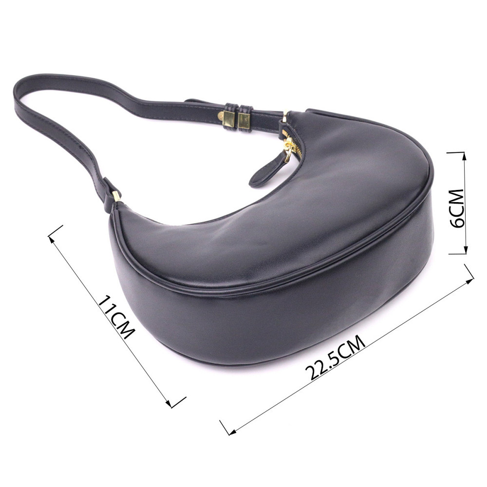 Модная женская сумка-хобо из натуральной гладкой кожи 21288 Vintage Черная Киев - изображение 3