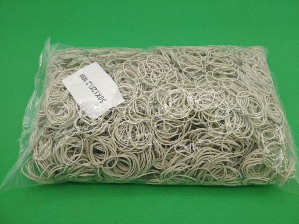 Резинки для денег канцелярские Plast №30 белые, банковские фиксирующие резинки для купюр 1.2 мм, 1 кг (1 пачка) Харьков - изображение 6