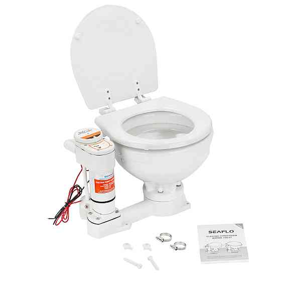 Електричний конверсійний туалет SEAFLO компактний розмір 12 В SFMTE1-02 Київ