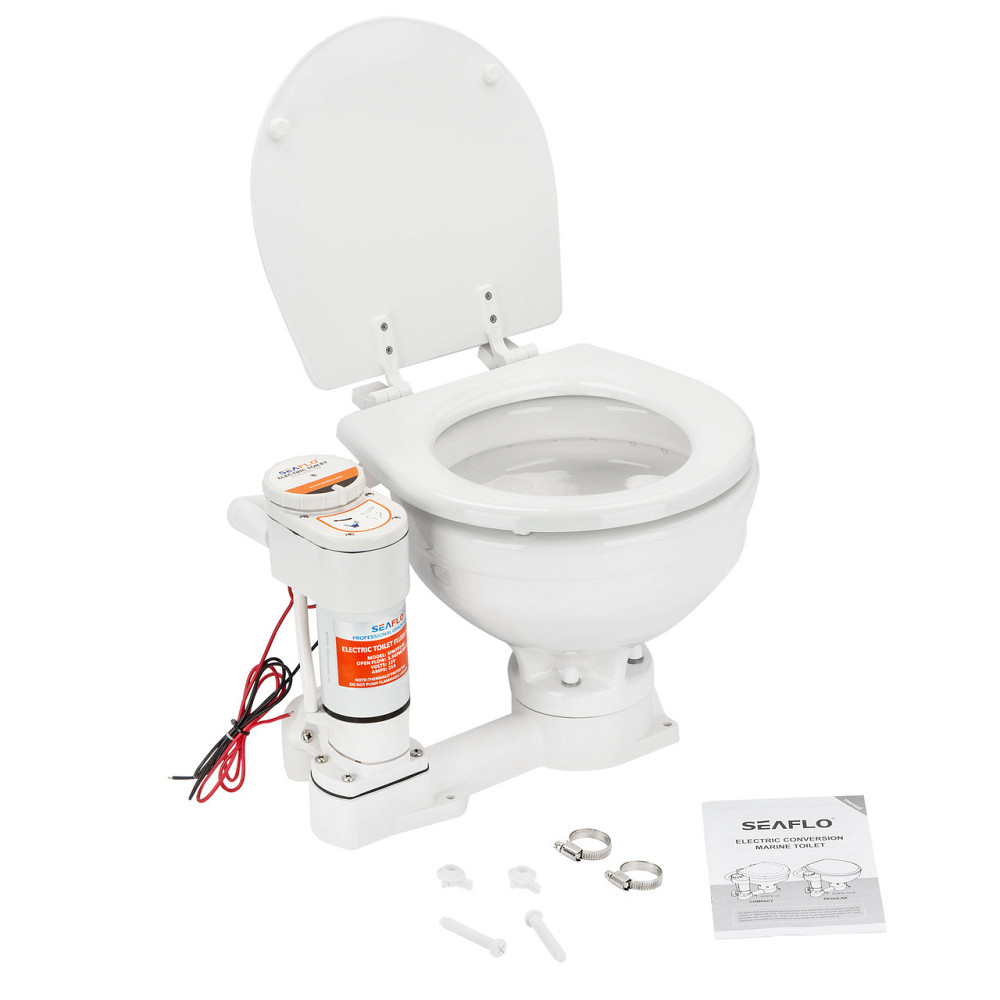 Електричний конверсійний туалет SEAFLO компактний розмір 12 В SFMTE1-02 Київ - фото 3