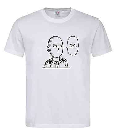 Футболка «Сайтама — One Punch Man» — для настоящих фанатов аниме Белый, M Городище