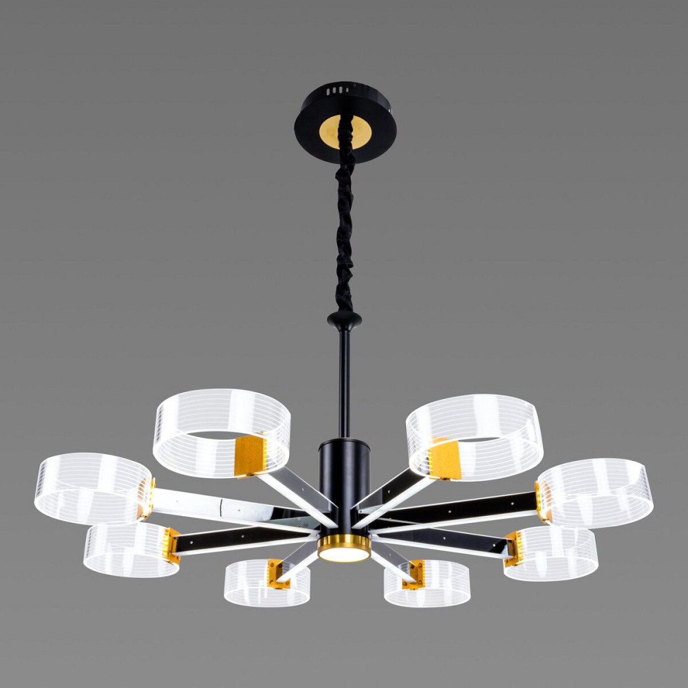 Світлодіодна акрилова люстра Sirius N 3705-8 BLACK+GD Коломия - фото 5