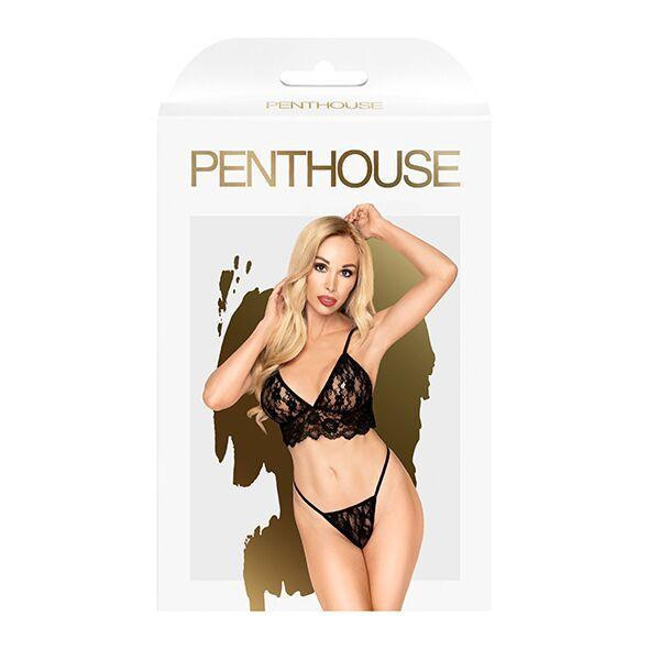 Комплект бралет та стрінги Penthouse - Double Spice Black L/XL Sex Aura Київ - фото 3