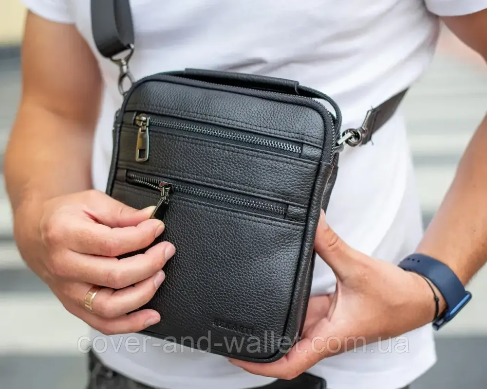 Стильная мужская кожаная сумка-барсетка с ручкой на много отделений Rekarti 114 Киев - изображение 9