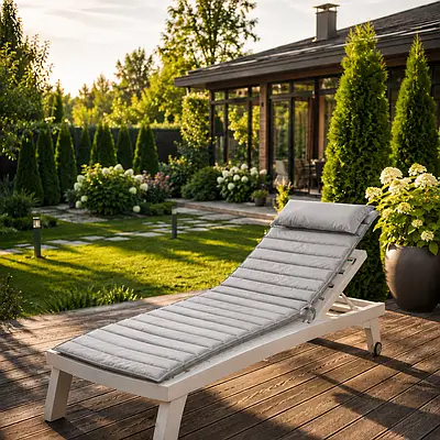 Матрац із подушкою на шезлонг (лежак) BritGarden (0.55 х 1.8 м) водонепроникний Сірий Вінниця