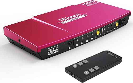 HDMI перемикач TESmart 4x1, 4K 60Hz, UHD, оптичний аудіовихід, пульт ДУ, підтримка HDR, Dolby Vision Київ
