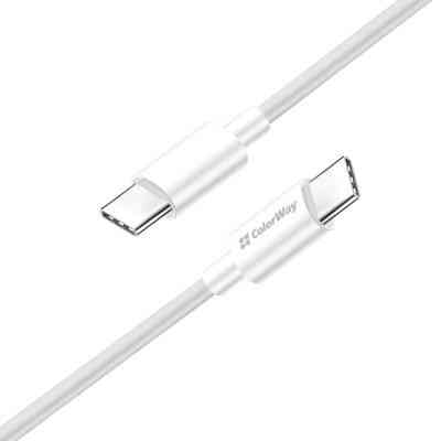 Дата кабель USB-C to USB-C 1.0m 5A 100W white ColorWay (CW-CBPDCC058-WT) Винница