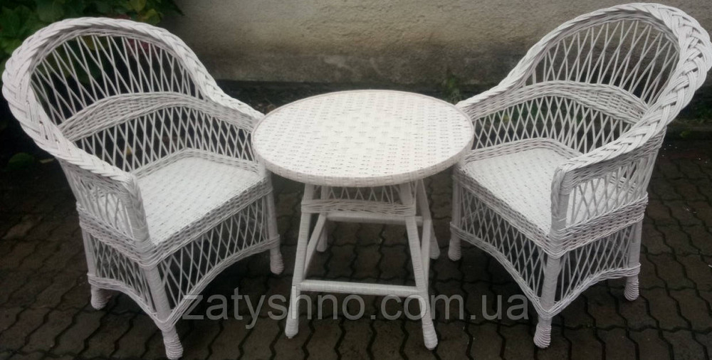 Белая плетеная мебель из лозы на балкон Киев - изображение 5