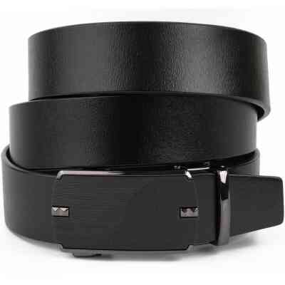 Ремень Vintage Мужской c матовой черной вставкой на пряжке Черный (20319) Винница