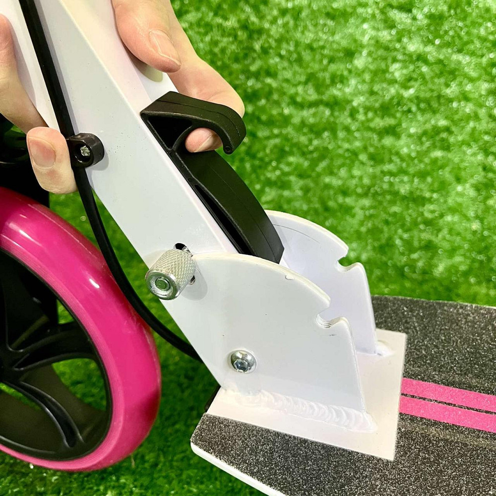 Самокат iTrike двоколісний складаний з ручним гальмом Білий з рожевим (SR 2-049-1-WP) Чернигов - изображение 2