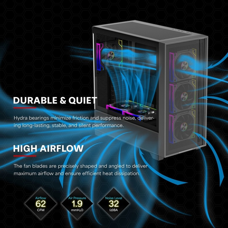 Вентилятор для корпуса 120mm*3 Xilence GAMING XPF360R.ARGB PWM REVERSE Винница - изображение 3