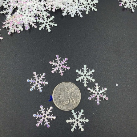 Новий рік сніжинки 300 штук 2 см перламутровий Київ - фото 4