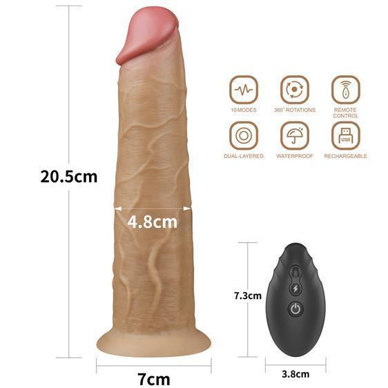 Вибратор - Dual-Layered Silicone Rotator 8