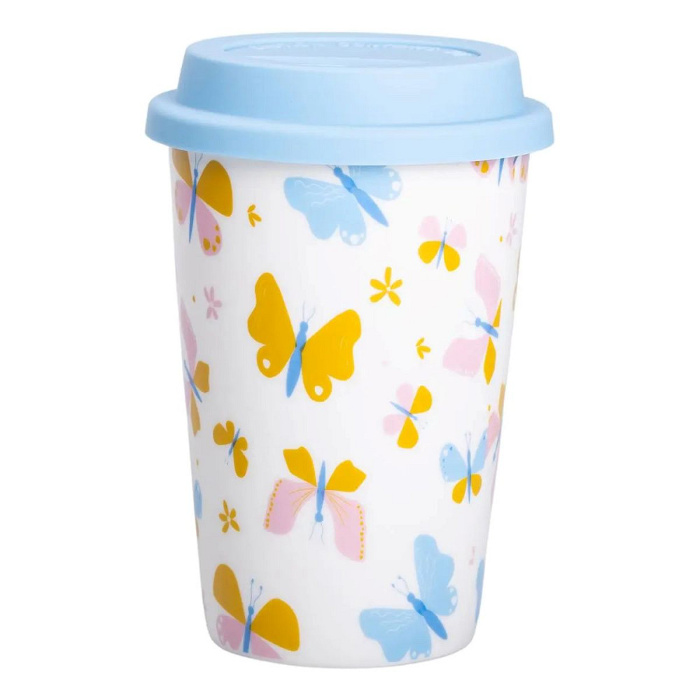 порцелянаовий стакан із силіконовою кришкою та отвором для трубочки 420 мл Білий RX-N240546W Коломыя - изображение 1