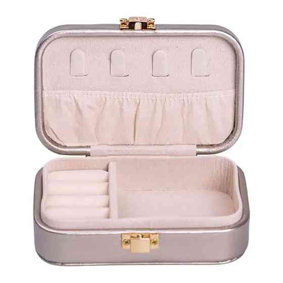 Скринька для прикрас з еко шкіри 12×7.5×4 см із застібкою органайзер для ювелірних виробів HP-5-34CR Київ