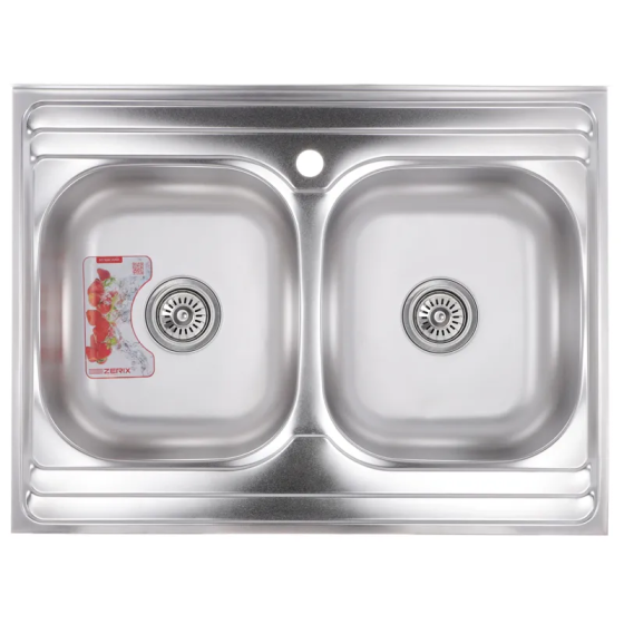 Накладна кухонна мийка Zerix Z8060B-08-180E Satin ZX1620 Харків