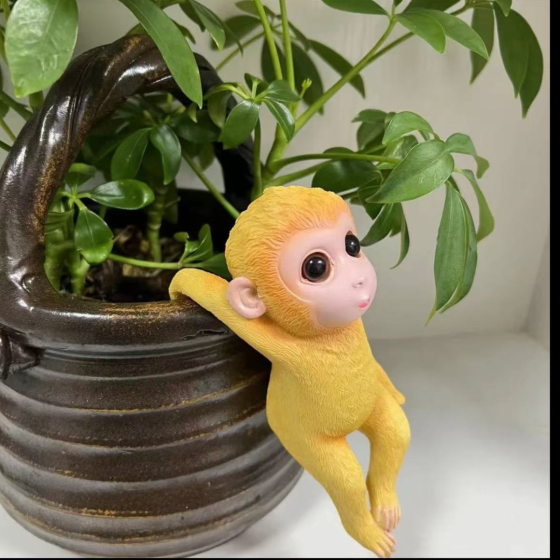 Прикраси для квіткового горщика Мавпочки 16 х 10 см Садові фігурки з полістоуну Одеса