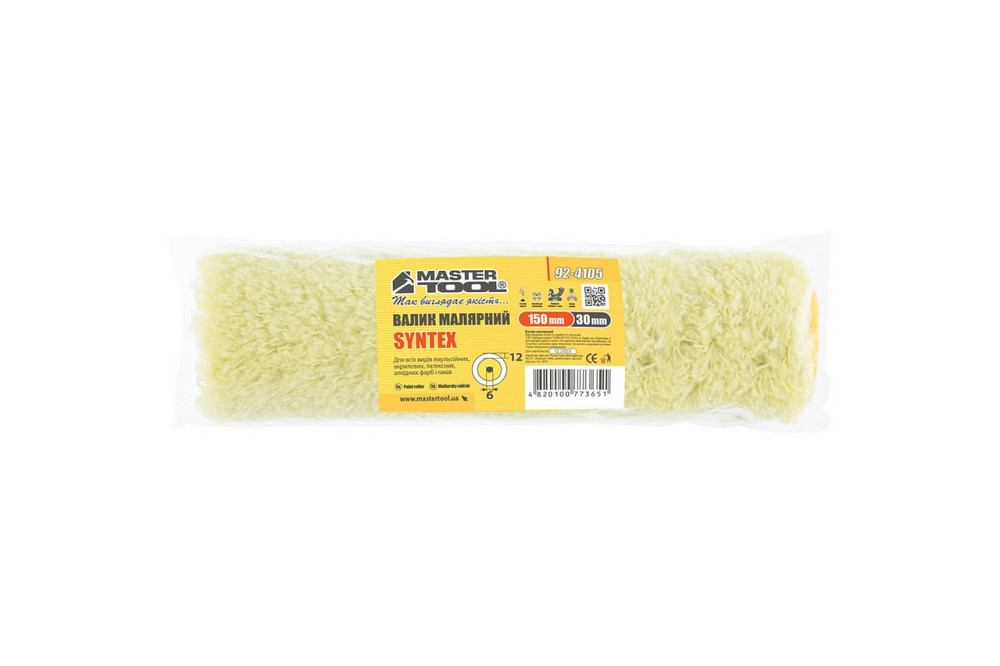 Валик малярський MASTERTOOL Sintex 30/150/12 мм Ø 6 мм 92-4105 Ровно - изображение 3