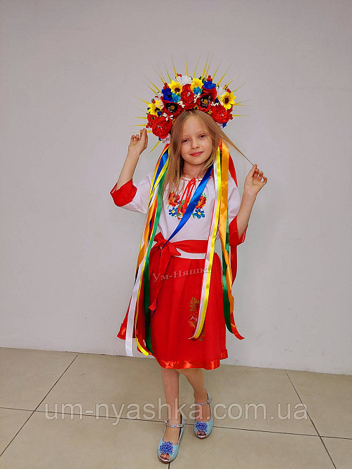 Червона вишита сукня плаття вишиванка з коротким рукавом Квіткова Кривой Рог - изображение 6