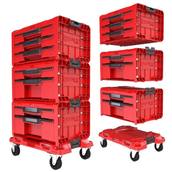 Набір ящиків для інструментів Qbrick System PRO Drawer Workshop Set 3 2.0 RED (5901238258353) Київ - фото 1
