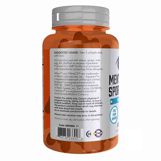 Вітаміни та мінерали Now Men's Active Sports Multi 180 Softgels Київ