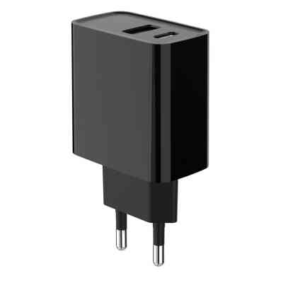 Зарядний пристрій Gembird 1xUSB-A + 1 Type-C (PD20Вт + QC3.0 18Вт) black (TA-UC-PDQC20-01-BK) Вінниця