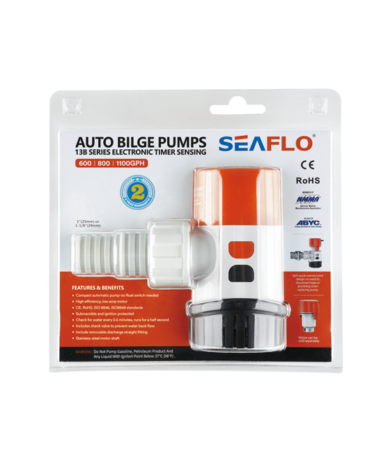 Автоматична трюмна помпа SEAFLO 800 GPH (SFBP1-G800-13B) 12V Київ - фото 4