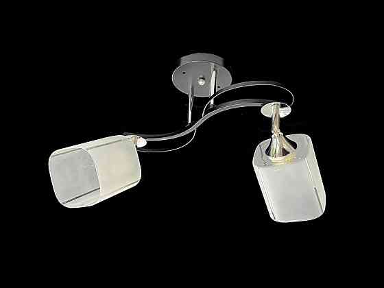 VALESO Люстра стельова класична на 2 плафони метал та скло VALESO 2438D/2 Чорний+Хром Коломыя