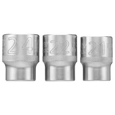 Набор головок Stanley торцевых 1/2" Maxi Drive, с шестигранным профилем, 3 шт: 21, 22, 24 мм. (FMMT17095-0) Винница
