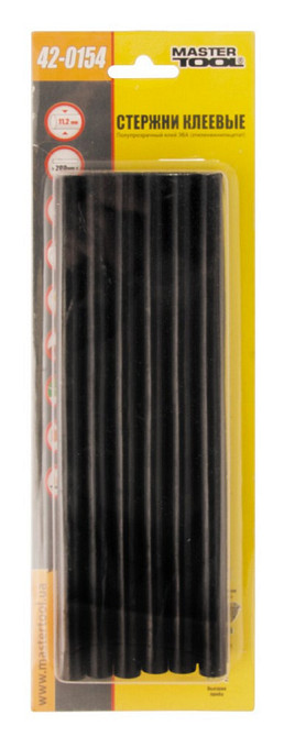 Стрижні клейові MASTERTOOL 11.2х200 мм 12 шт. чорні 42-0154 Рівне - фото 2